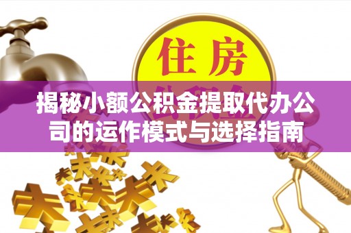 苏家屯揭秘小额公积金提取代办公司的运作模式与选择指南